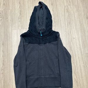 Lululemon Fireside Scuba Hoodie Jacket Cable Knit Detail Size 8 Gray